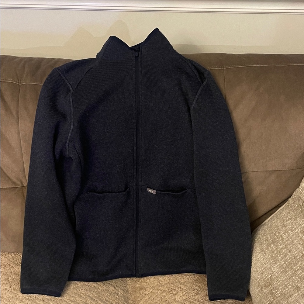 Figs women’s navy sweater knit jacket size large